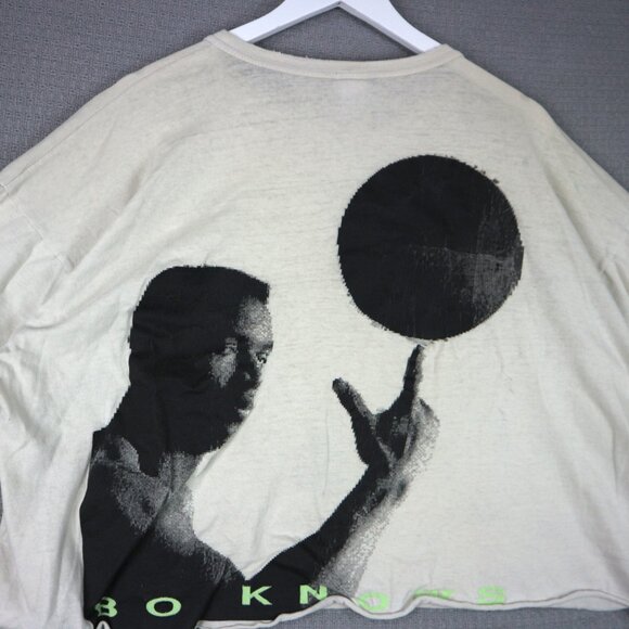 Bo Jackson Nike Vintage 1990s Made in Canada Thrashed Cropped Tee Large - Picture 7 of 8